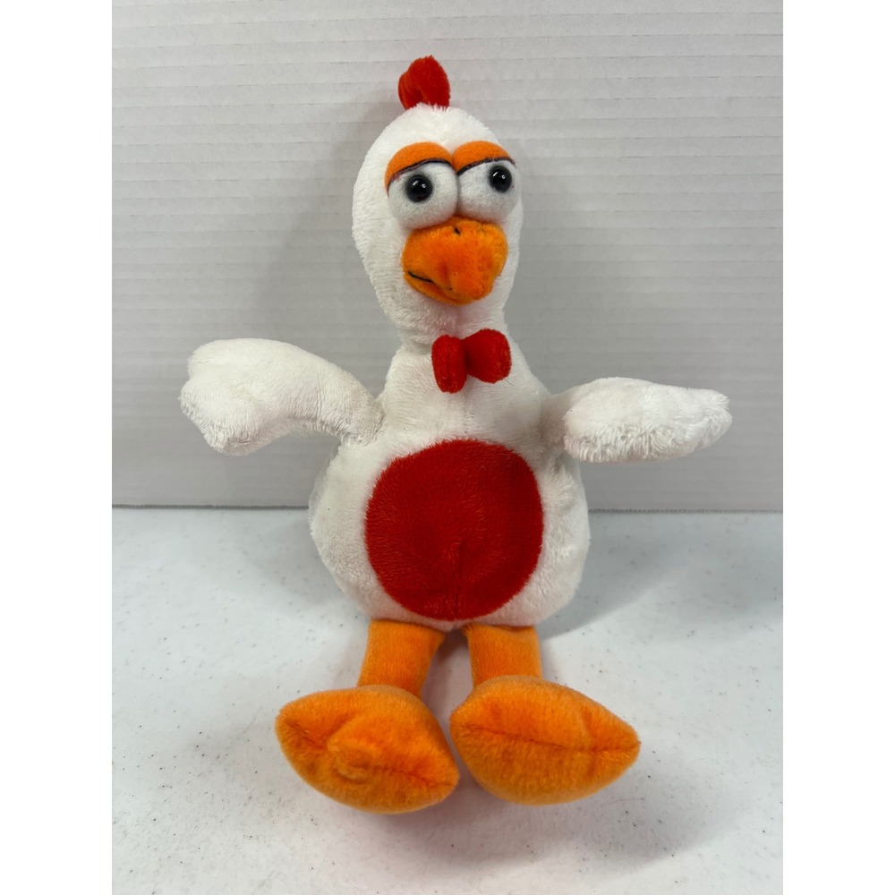 Walmart White Chicken Plush Stuffed Animal Red Belly Spot Orange Legs 10 Inch